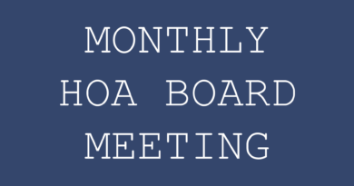 March HOA Board Meeting